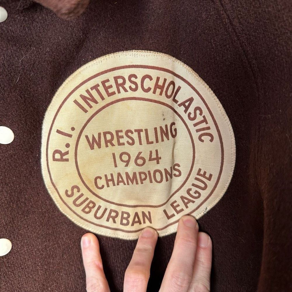STUNNING VTG 1964 Letterman’s Jacket Mens Small State Champs Midcentury 1960s